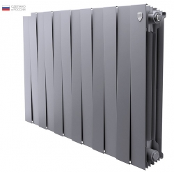 Радиатор биметаллический RT PianoForte Silver Satin 500/100 12 секций, боковое подключение, серебрис
