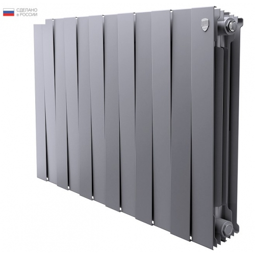 Радиатор биметаллический RT PianoForte Silver Satin 500/100 12 секций, боковое подключение, серебристый купить в интернет магазине Санрай73