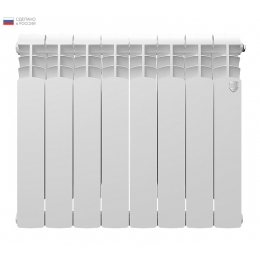 Радиатор биметаллический RT Vittoria Super 2.0 500/90 8 секций, боковое подключение, белый