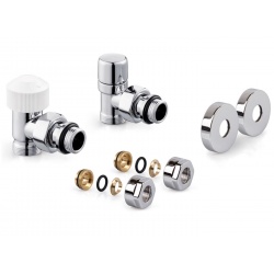 Набор термостатический для радиатора угловой Royal Thermo Design Pro 1/2" М30х1,5 Хром