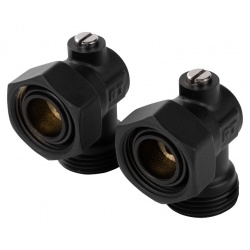 Узел нижнего подключения Royal Thermo угловой раздельный 3/4х3/4ЕК черный