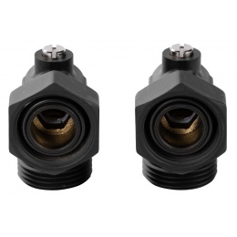 Узел нижнего подключения Royal Thermo угловой раздельный 3/4х3/4ЕК черный