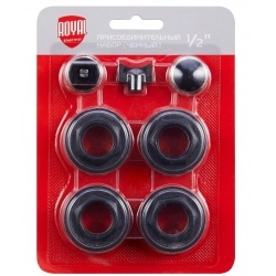 Набор радиаторный универсальный 1/2" Royal Thermo 7 элементов, черный