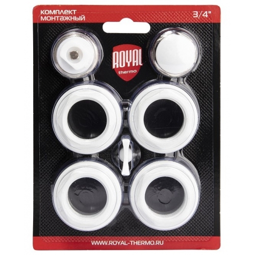 Набор радиаторный универсальный 3/4" Royal Thermo 7 элементов, белый купить в интернет магазине Санрай73