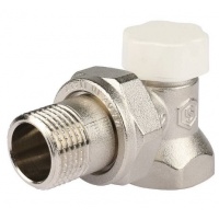 Клапан запорно-балансировочный со сгоном угловой 1/2" ВР/НР Stout