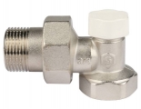 Клапан запорно-балансировочный со сгоном угловой 3/4" ВР/НР Stout