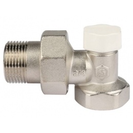 Клапан запорно-балансировочный со сгоном угловой 3/4" ВР/НР Stout