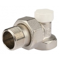 Клапан запорно-балансировочный со сгоном угловой 3/4" ВР/НР Stout