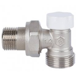 Клапан запорно-балансировочный  угловой 1/2 х 3/4 ЕК НР/НР  STOUT