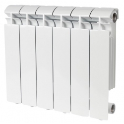 Радиатор алюминиевый Stout Alpha 350/80 6 секций, боковое подключение, белый