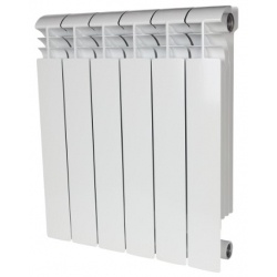 Радиатор алюминиевый Stout Vega 500/100 6 секций, боковое подключение, белый