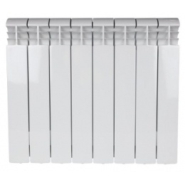 Радиатор алюминиевый Stout Vega 500/100 8 секций, боковое подключение, белый