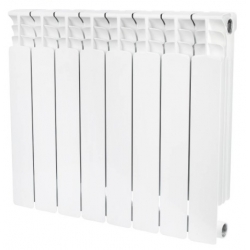 Радиатор биметаллический Stout Space 500/90 8 секций, боковое подключение, белый