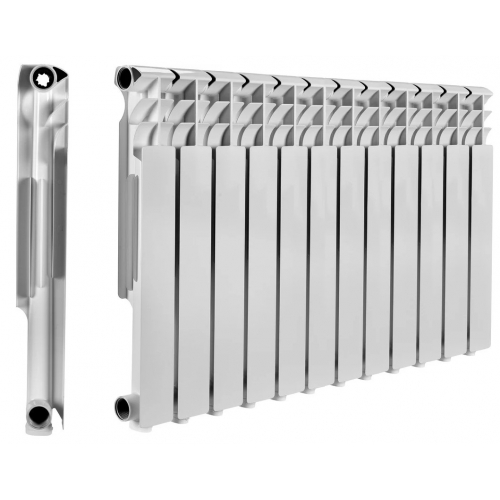 Радиатор алюминиевый МеталлСервис Therma Q1 500/80 12 секций, боковое подключение, белый купить в интернет магазине Санрай73