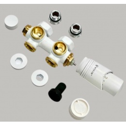 Комплект для нижнего подключения радиатора Vieir белый 3/4"х1/2", универсальный