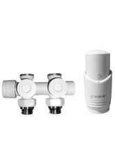 Комплект для нижнего подключения радиатора Vieir белый 3/4"х1/2", универсальный