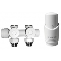 Комплект для нижнего подключения радиатора Vieir белый 3/4"х1/2", универсальный