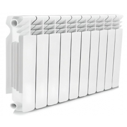 Радиатор алюминиевый Vieir Standart 350/100 10 секций, боковое подключение, белый