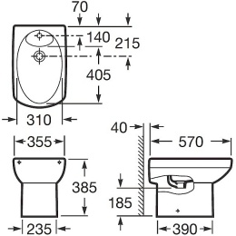 Биде DAMA SENSO с установочным комплектом
