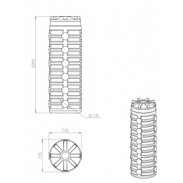 Колодец цельнолитой Термит h2000 мм