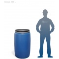 Бочка пластиковая 227 литров с крышкой на обруч Open Top (синий) Polimer Group