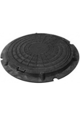 Люк колодезный полимерный, тип ЛМ  до 1,5 т дачный черный