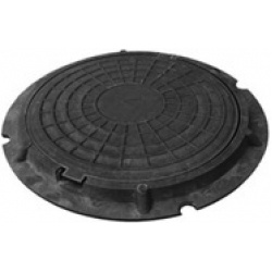 Люк колодезный полимерный, тип ЛМ  до 1,5 т дачный черный