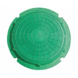 Люк колодезный полимерный, тип ЛМ до 1,5 т дачный зеленый