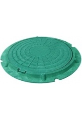 Люк колодезный полимерный, тип ЛМ до 1,5 т дачный зеленый