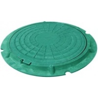 Люк колодезный полимерный, тип ЛМ до 1,5 т дачный зеленый