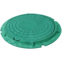 Люк колодезный полимерный, тип ЛМ до 1,5 т дачный зеленый