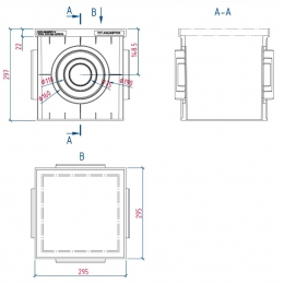 Дождеприемник пластиковый Aquastok 300х300х297, класс B125, 2 перегородки, корзина для мусора