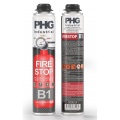 Пена монтажная профессиональная PHG Industrial Fire stop B1, огнестойкая, 750мл