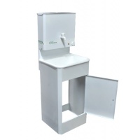 Умывальник Весна Мини с ЭВН, 1,25кВт, тумба, бак 11л, пластиковая мойка 42х37, белый
