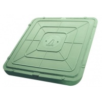 Люк колодезный полимерный 6 кН (0,6т/м) квадратный 660х60 мм, зеленый