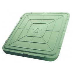 Люк колодезный полимерный 6 кН (0,6т/м) квадратный 660х60 мм, зеленый