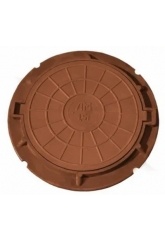 Люк колодезный полимерный, тип ЛМ до 1,5 т дачный коричневый