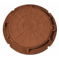 Люк колодезный полимерный, тип ЛМ до 1,5 т дачный коричневый