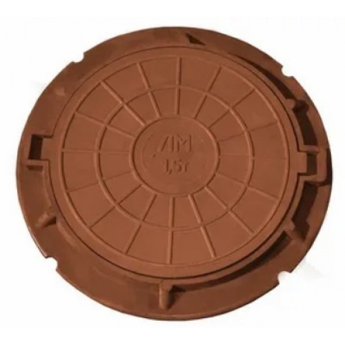 Люк колодезный полимерный, тип ЛМ до 1,5 т дачный коричневый купить в интернет магазине Санрай73