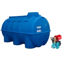 Емкость 1000 литров овально-горизонтальная Aquaplast с насосной станцией Vector Pump PQ 40-SET