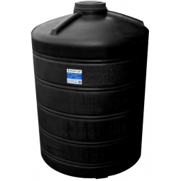 Емкость 2000 литров овально-вертикальная Aquaplast, черный