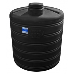 Емкость 3000 литров овально-вертикальная Aquaplast, черный