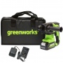 Перфоратор Greenworks GD24SDS2K4, 24V,бесщеточный, 2 Дж, 4500 уд/мин, 24 мм, c 1хАКБ 4Ач и ЗУ 2А, в сумке (3803007UB)