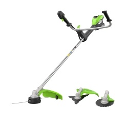 Триммер аккумуляторный Greenworks TB201H, Арт. 2112407, 82V, 2,0 кВт, 46 см, c трехлопастным ножом и кусторезом, бесщеточный, без АКБ и ЗУ 