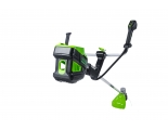Триммер аккумуляторный Greenworks TB201H, Арт. 2112407, 82V, 2,0 кВт, 46 см, c трехлопастным ножом и кусторезом, бесщеточный, без АКБ и ЗУ 