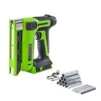 Степлер Greenworks G24CS10, 24V, скобы Т50, гвозди 18GA, 60 уд/мин, без АКБ и ЗУ (3400107)