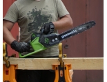 Цепная пила аккумуляторная Greenworks Арт. 2005807UA, 40V, 40 см, бесщеточная,  до 1,8 КВт, с 1хАКБ 2Ач и ЗУ