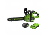 Цепная пила аккумуляторная Greenworks Арт. 2007007UA, 24V, 30см, бесщеточная, c 1хАКБ 2 Ач и ЗУ