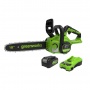 Цепная пила аккумуляторная Greenworks Арт. 2007007UA, 24V, 30см, бесщеточная, c 1хАКБ 2 Ач и ЗУ