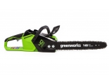 Цепная пила аккумуляторная Greenworks Арт. 2005807UA, 40V, 40 см, бесщеточная,  до 1,8 КВт, с 1хАКБ 2Ач и ЗУ